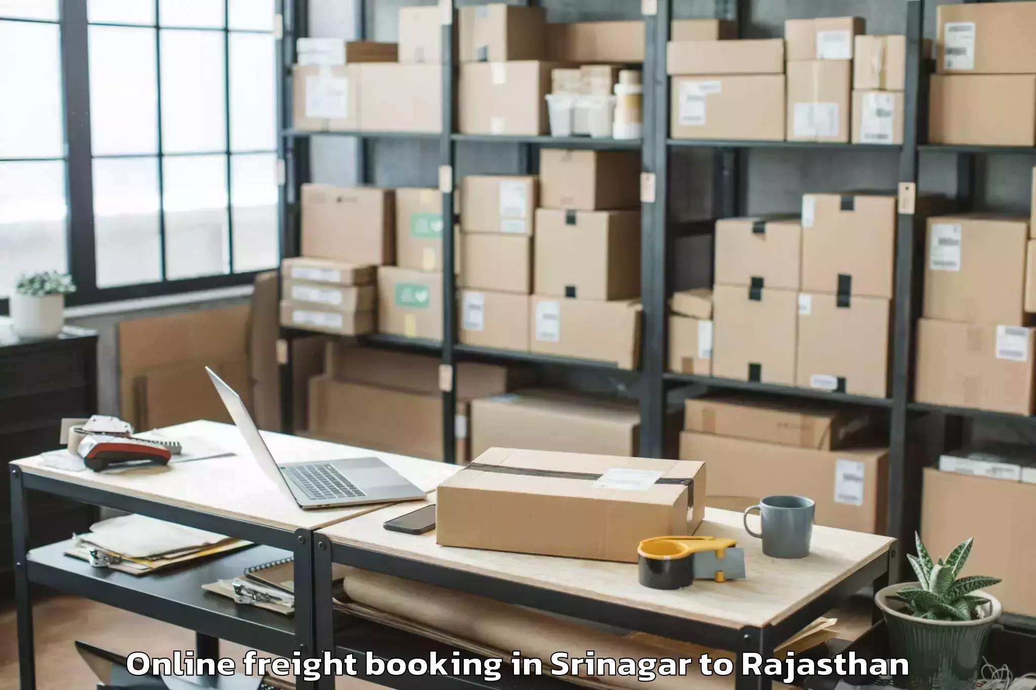 Srinagar to Jojawar Online Freight Booking Booking